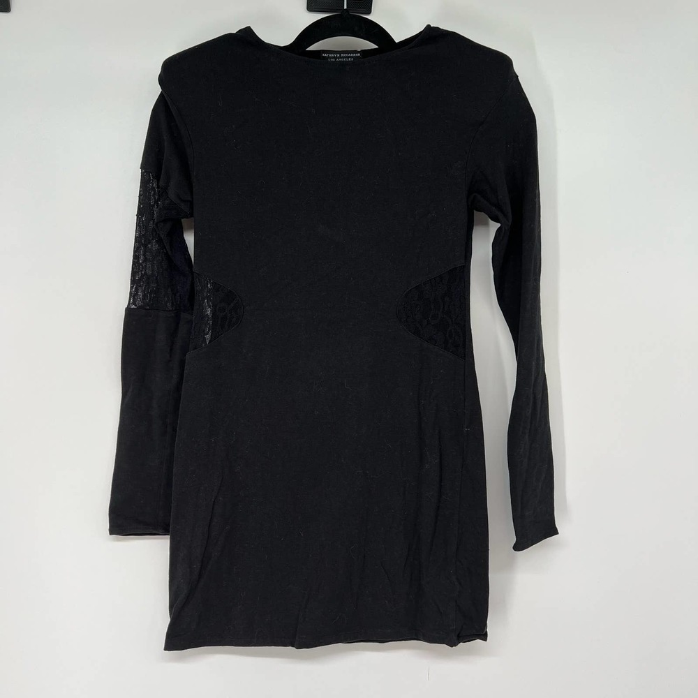Kathryn Mccarron Sheath Dress Women's Size M Black Lace Long Sleeve Retro Glam